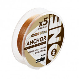 Тонущая плетеная леска IAM №ONE ANCHOR 5x 150m, диаметр 0,28 мм Тёмно-коричневый