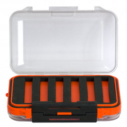 Коробка двусторонняя для мух и мормышек оранжевая 145х85х40 мм C-013 / ZY-12